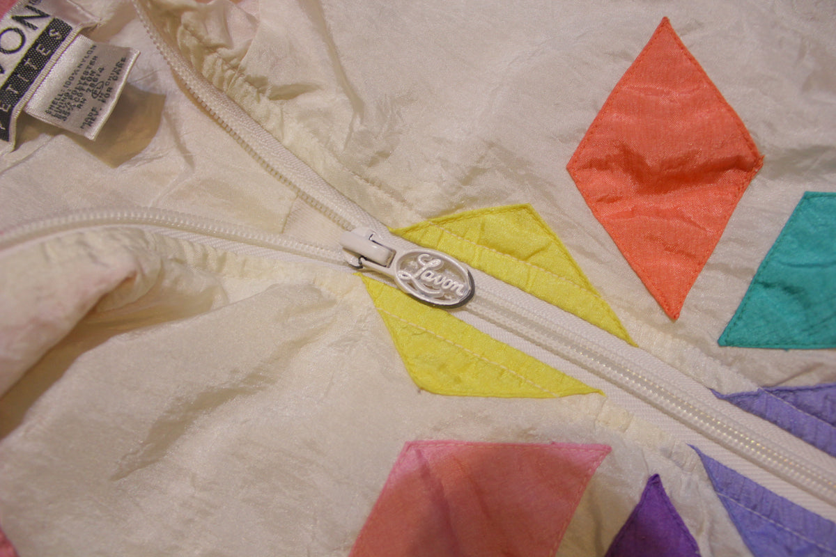 Lavon Color Block 80's 90's Vintage Cheerful Happy Windbreaker Jacket.