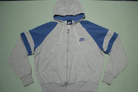 Nike Vintage 80's Blue Tag Embroidered Off Center Check Swoosh Hoodie Sweatshirt