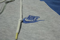 Nike Vintage 80's Blue Tag Embroidered Off Center Check Swoosh Hoodie Sweatshirt