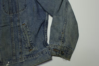 Lee Riveted Vintage 90's Denim Blue Distressed Jean Jacket