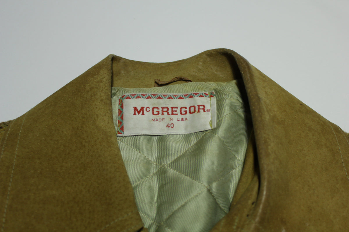 McGregor Vintage 60's Suede Cardigan Style Snap Up Distressed Jacket