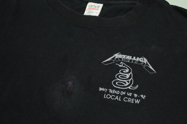 Metallica 91/92 Don't Tread On Us Local Crew Tour Vintage T-Shirt