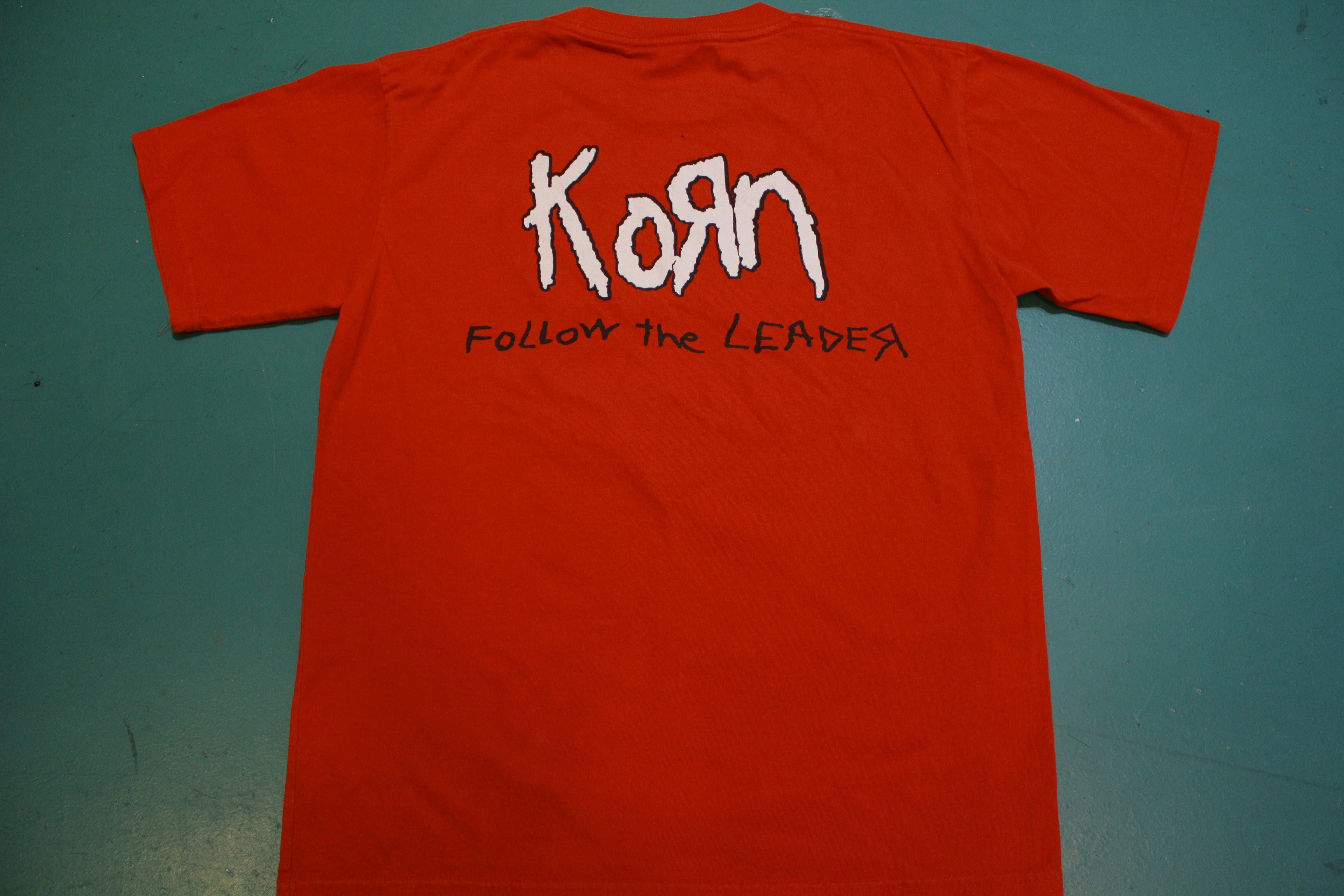 Korn 1998 Vintage 90's Follow The Leader Red Metal Skull T-Shirt