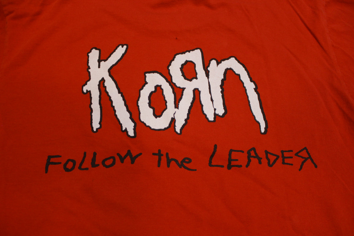 Korn 1998 Vintage 90's Follow The Leader Red Metal Skull T-Shirt