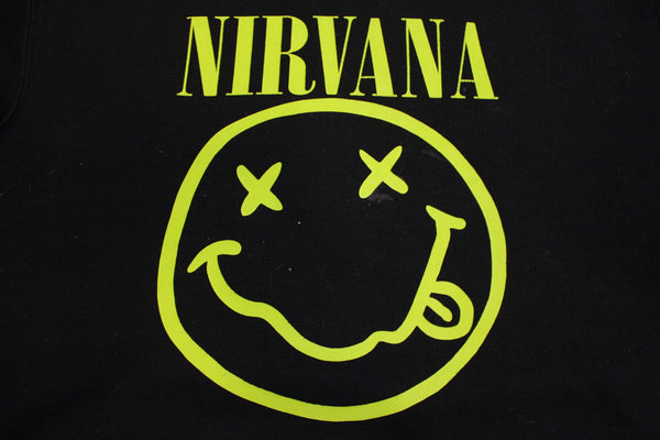 Nirvana Kurt Cobain Drawn Smiley Face Vintage Grunge Sweatshirt.