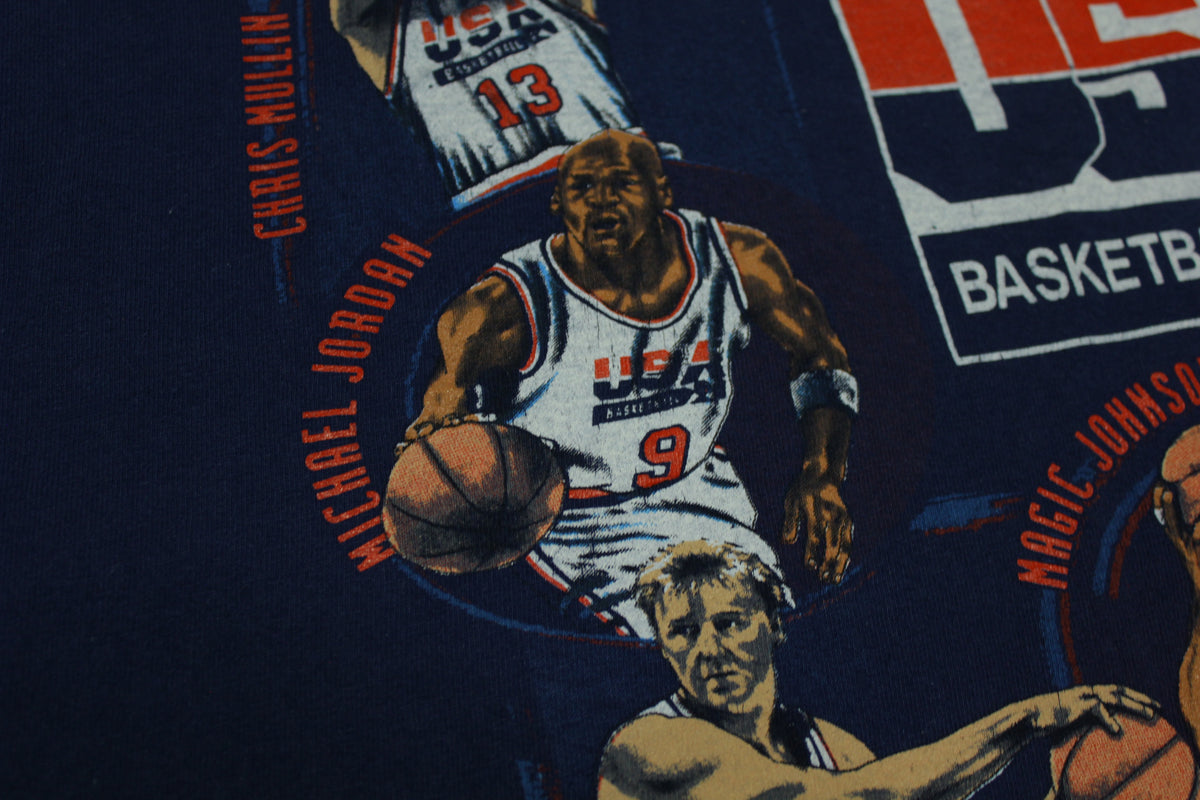 Olympic USA Dream Team 1992 Jordan Magic Vintage 90's Nutmeg Mills Single Stitch T-Shirt