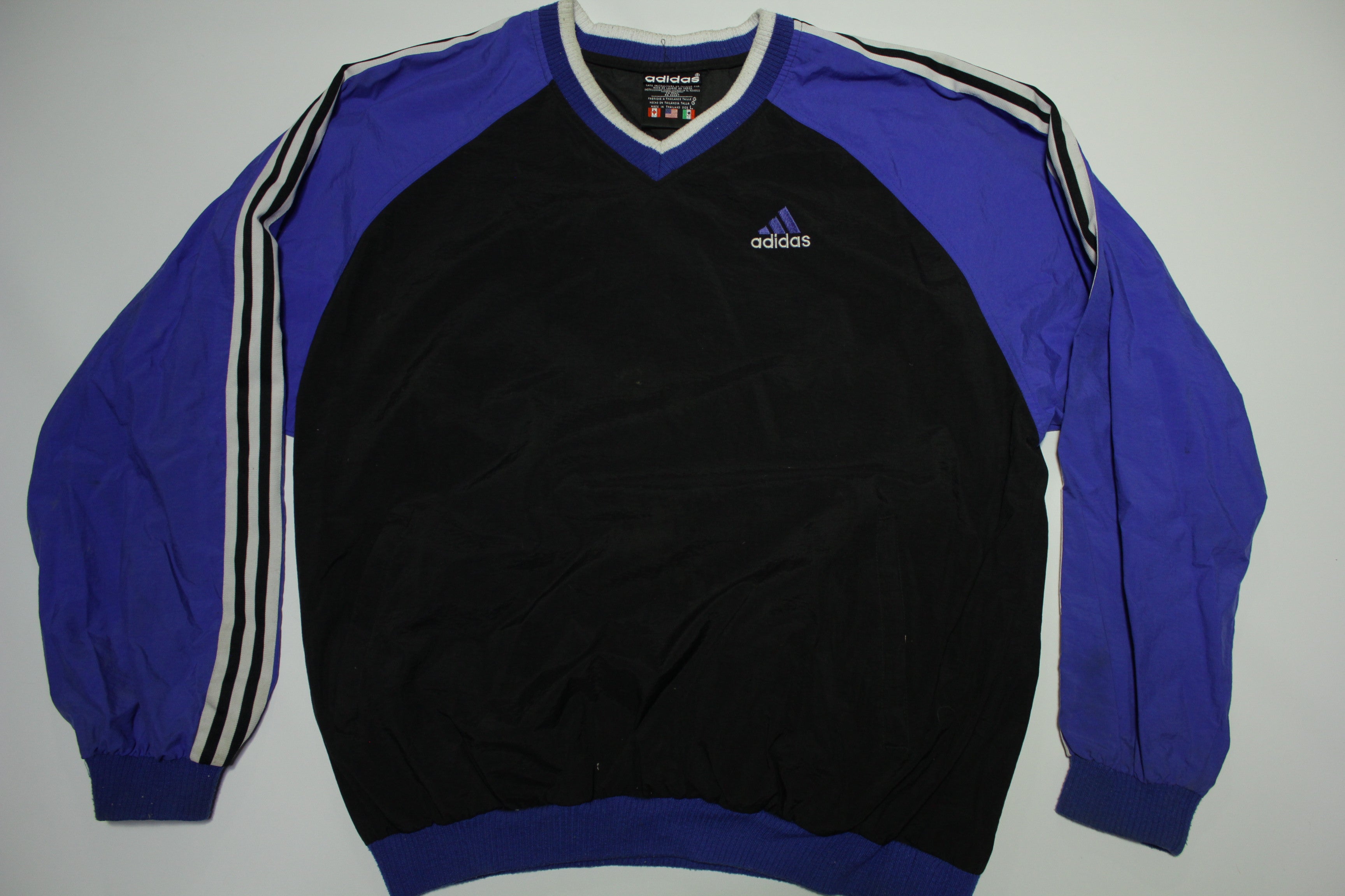 Adidas striped clearance pullover