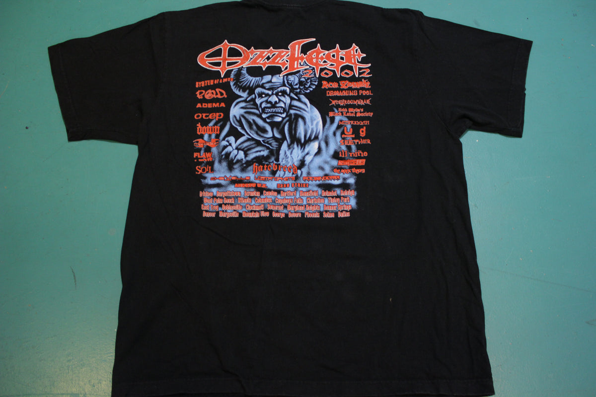 Ozzfest 2002 Rob Zombie System of a Down Vintage Graphic Metal T-shirt