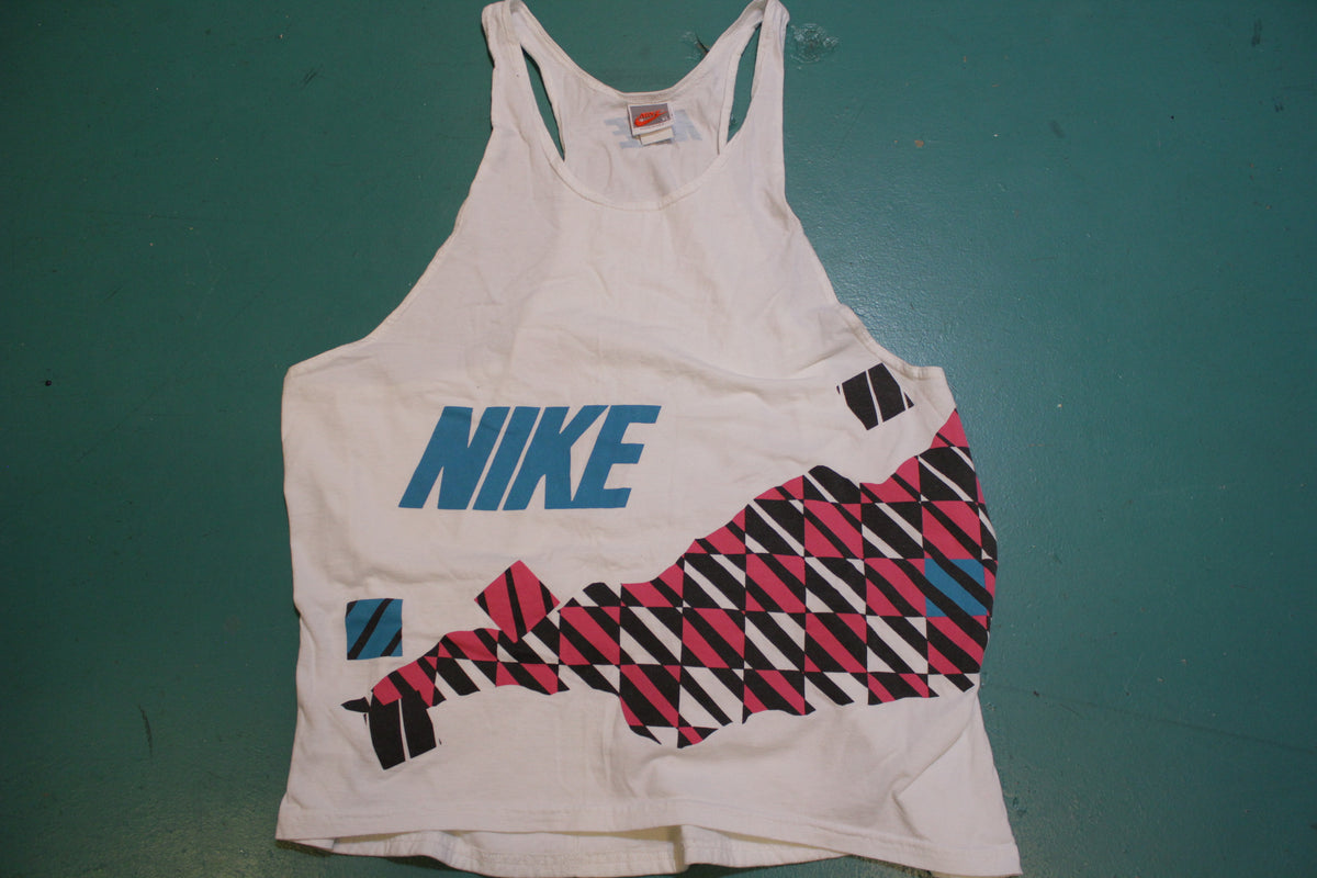 Nike Vintage 80's Gray Tag Tennis Ball Pouch Tank Top Shirt USA Made