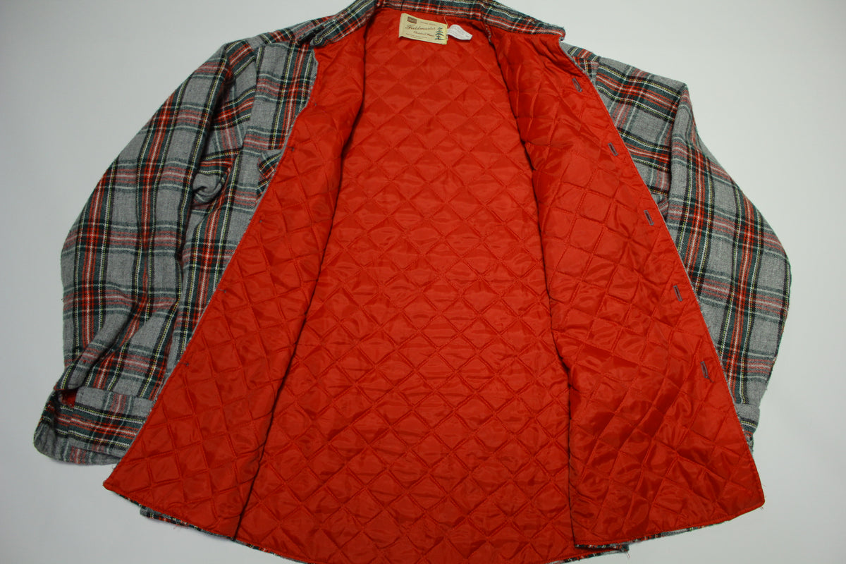 Sears Fieldmaster Perma-Prest Quilt Lined Vintage 60's Outdoor Wear Flannel Pocket Shirt
