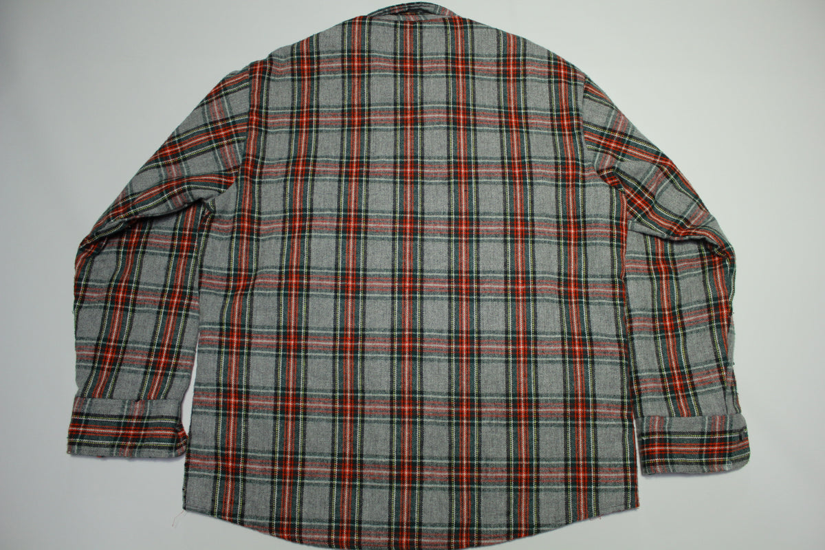 Sears Fieldmaster Perma-Prest Quilt Lined Vintage 60's Outdoor Wear Flannel Pocket Shirt