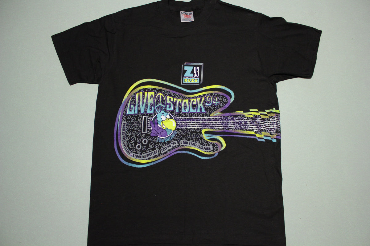 Livestock 1994 Rock Festival KLZX Z93 Utah Vintage T-Shirt