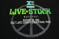 Live Stock 1992 Vintage KLZX Z93 Utah Rock Fest T-Shirt