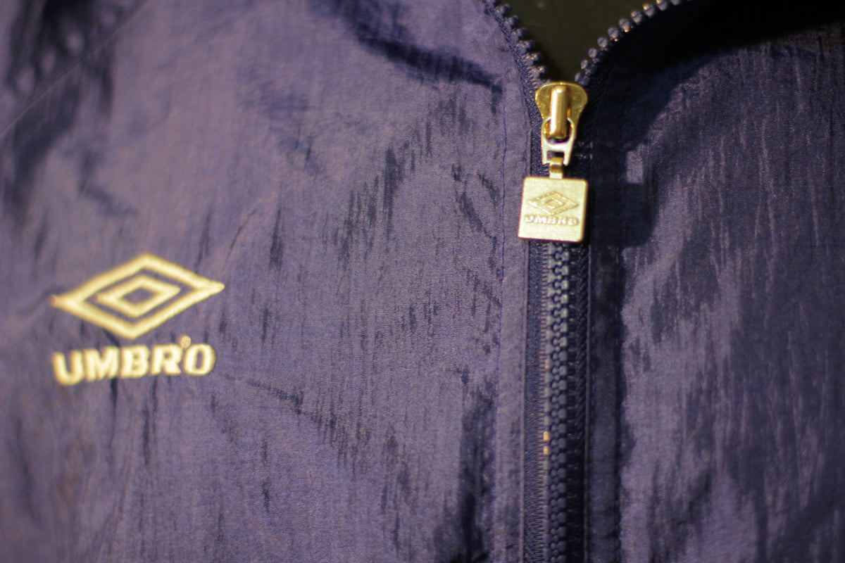 1990's Vintage Umbro Blue Windbreaker Jacket Like New XL