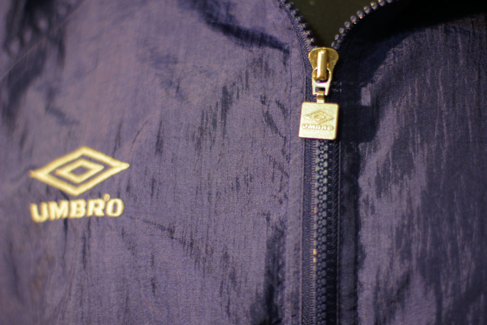 1990's Vintage Umbro Blue Windbreaker Jacket Like New XL – The