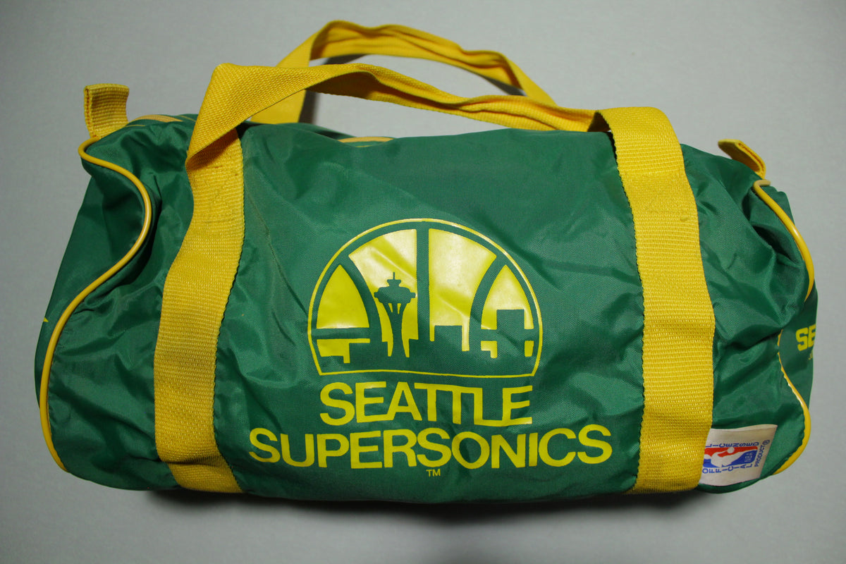 Seattle Sonics NBA Basketball 80's Logo Gym Duffle Travel Bag Green Ye –  thefuzzyfelt