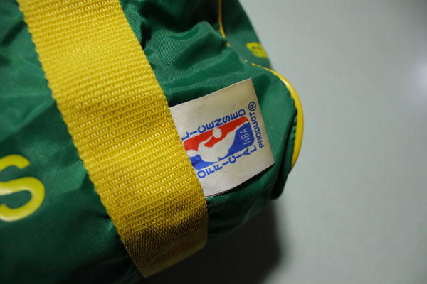 Seattle Sonics NBA Basketball 80's Logo Gym Duffle Travel Bag Green Yellow