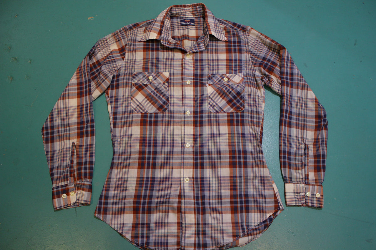 Levis 80's Movin' On Plaid Squared Pocket Vintage Long Sleeve Button Up Shirt