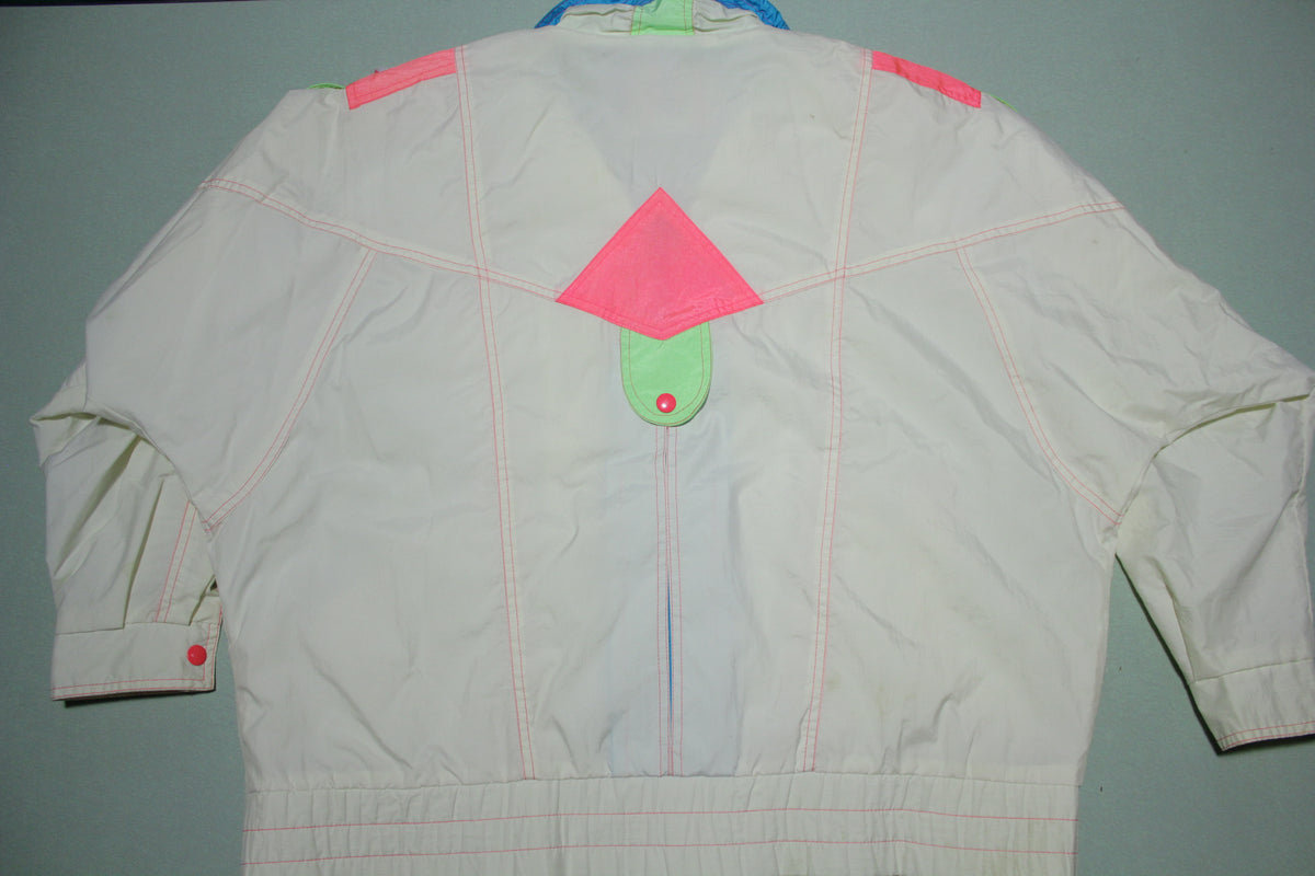 East West Neon Color Accents Vintage 90's Windbreaker Jacket