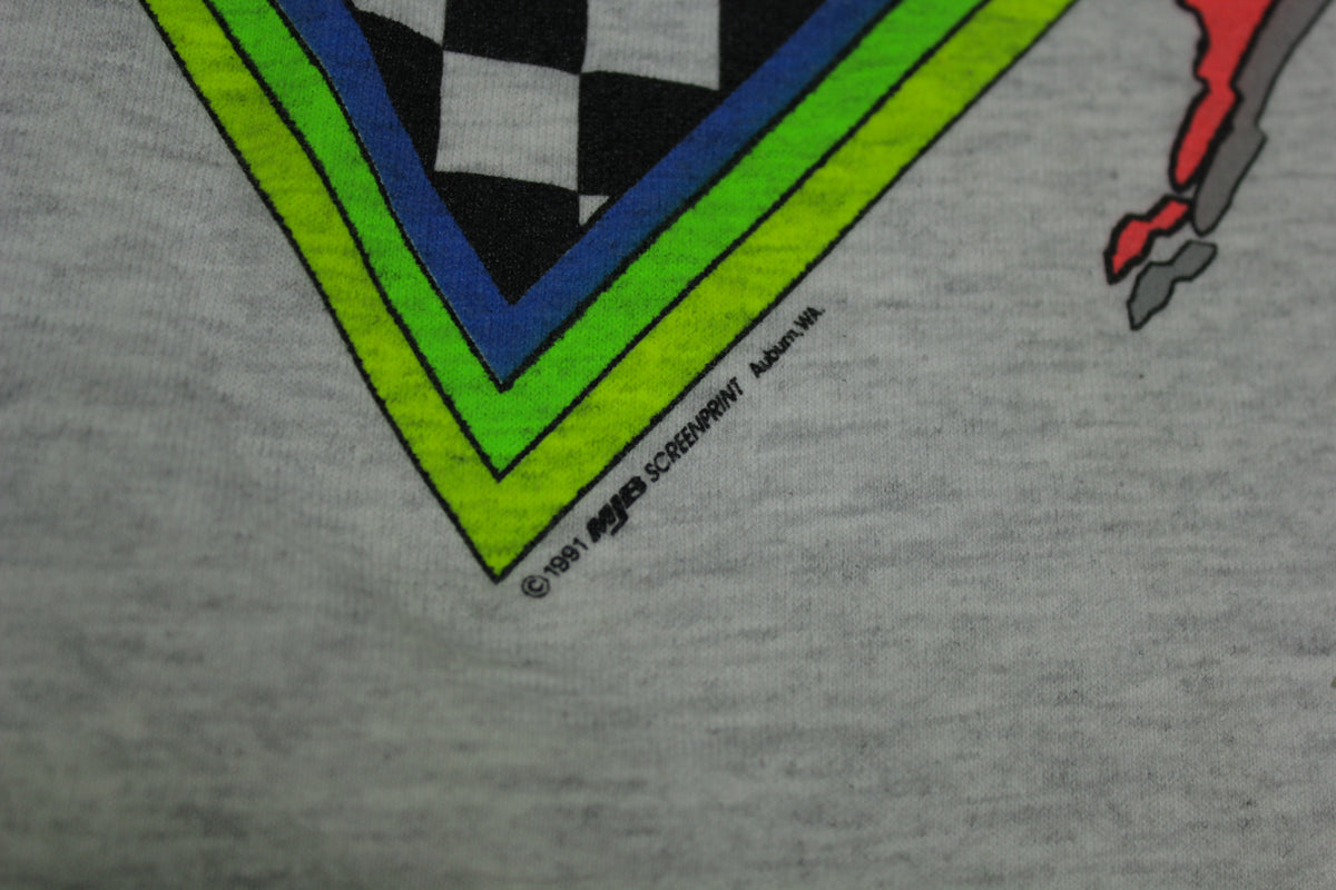 Racy Lady Vintage 90's Belton Made in USA Checkered Flag T-Shirt