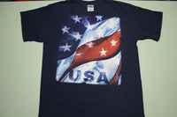 USA Waving Flag Vintage 90's Tultex Liberty Patriotic T-Shirt