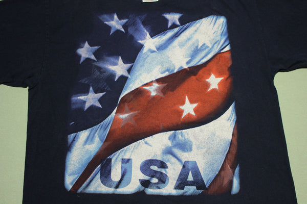 USA Waving Flag Vintage 90's Tultex Liberty Patriotic T-Shirt
