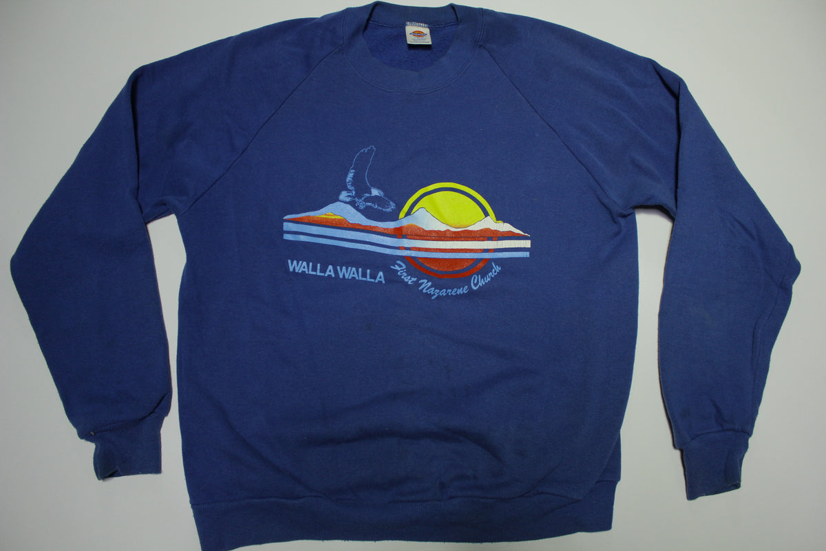 Walla Walla First Nazarene Church Vintage 80's Crewneck Tourist Sweatshirt