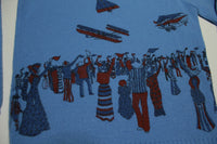 Caudron Biplane Vintage 50's Airshow Print Design Pauker Knit Sweater