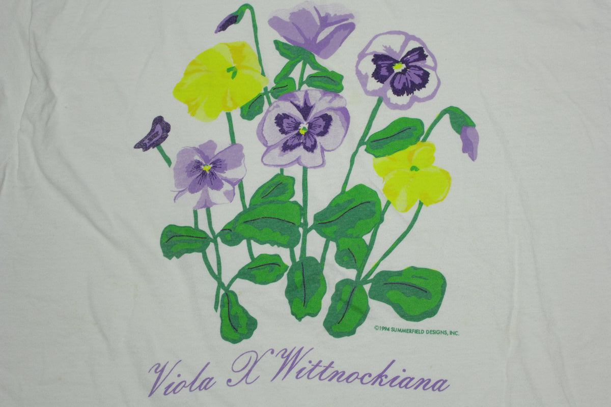 Pansy Viola x Wittrockiana Vintage 1994 Summerfield Designs Flower T-Shirt