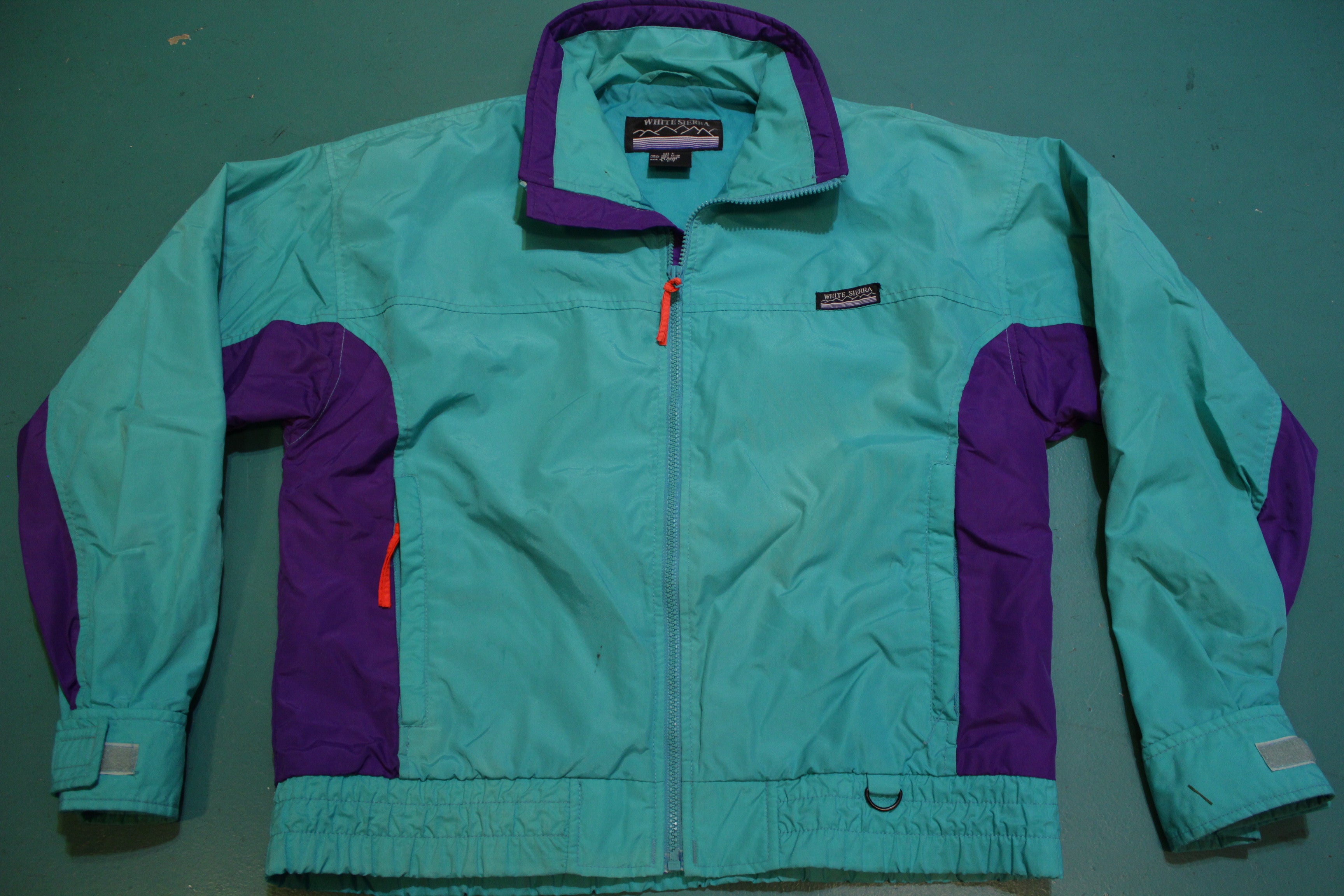 White Sierra 90s Green Purple Pink Windbreaker Jacket Vibrant