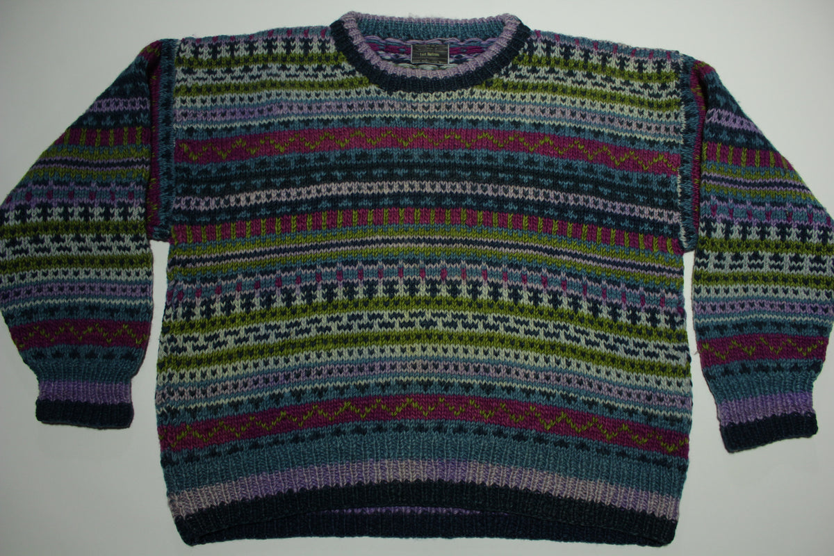 Lost Horizons Vintage Nepal Handmade Himalayan 100% Wool Knit Sweater