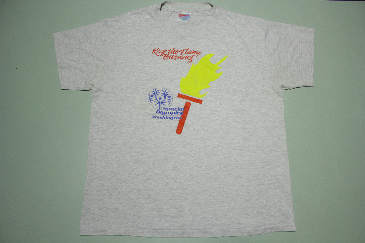 Special Olympics Keep The Flame Burning Vintage 90's Hanes T-Shirt