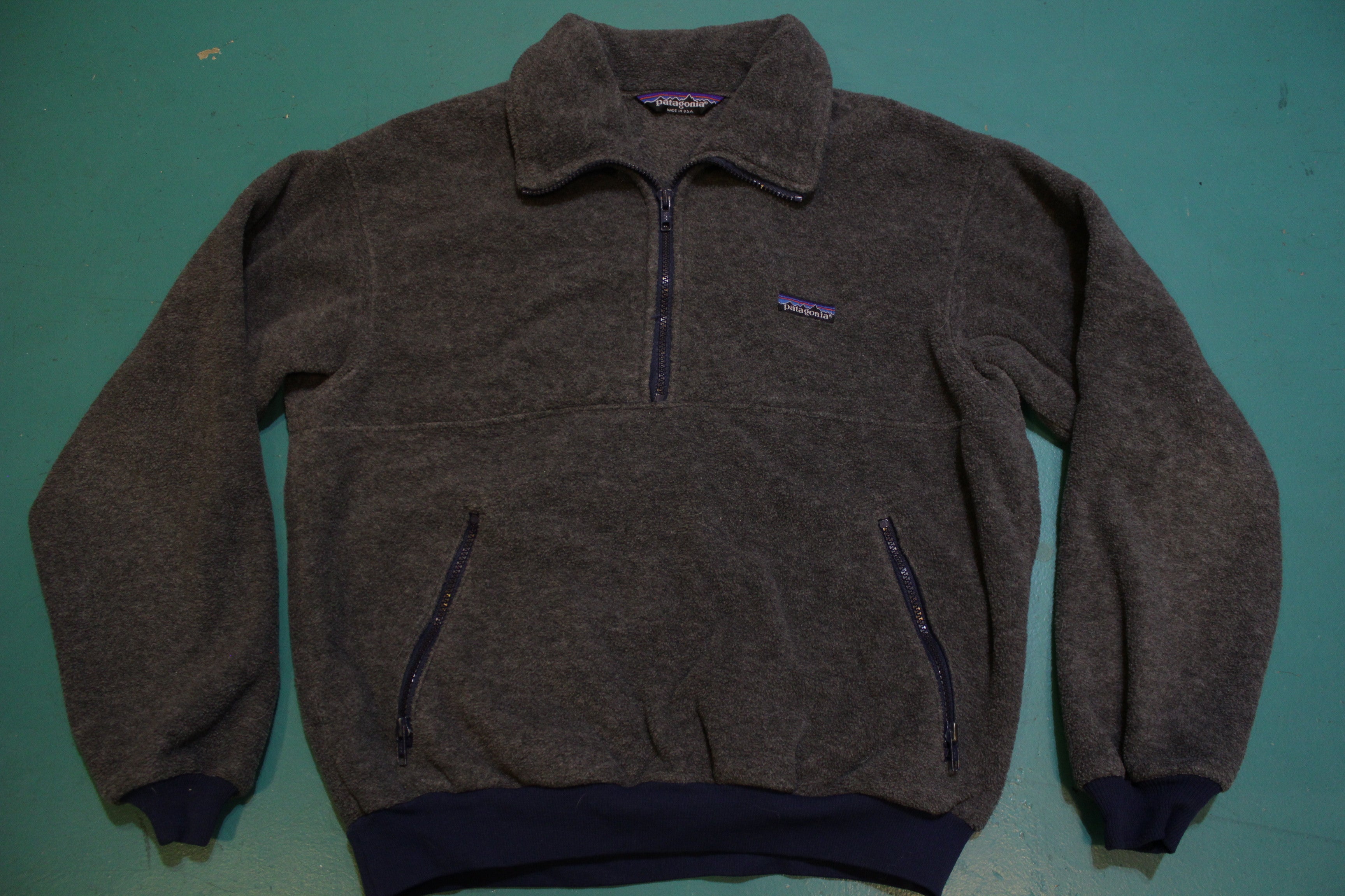 Patagonia Vintage 80's Chouinard Pile Fleece USA Zip Pullover