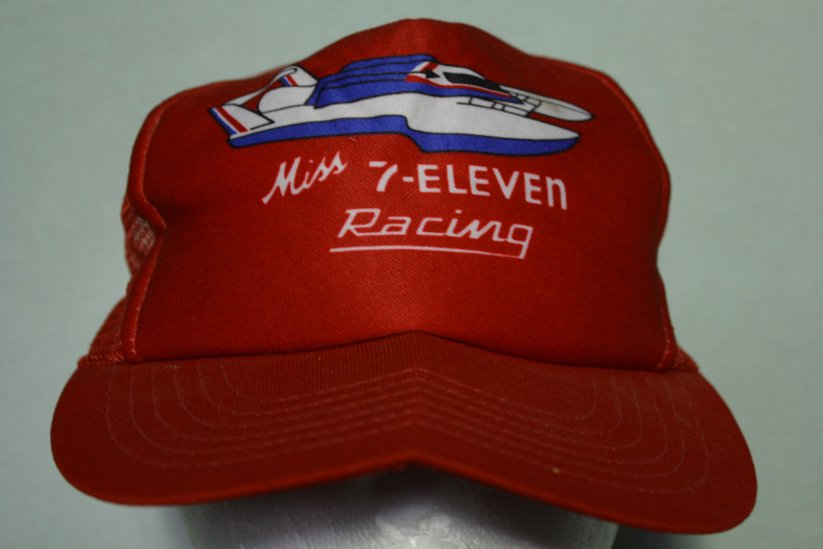 MIss 7-Eleven Hydro Plane Racing Vintage 80's Automotive Trucker Snapback Adjustable Hat