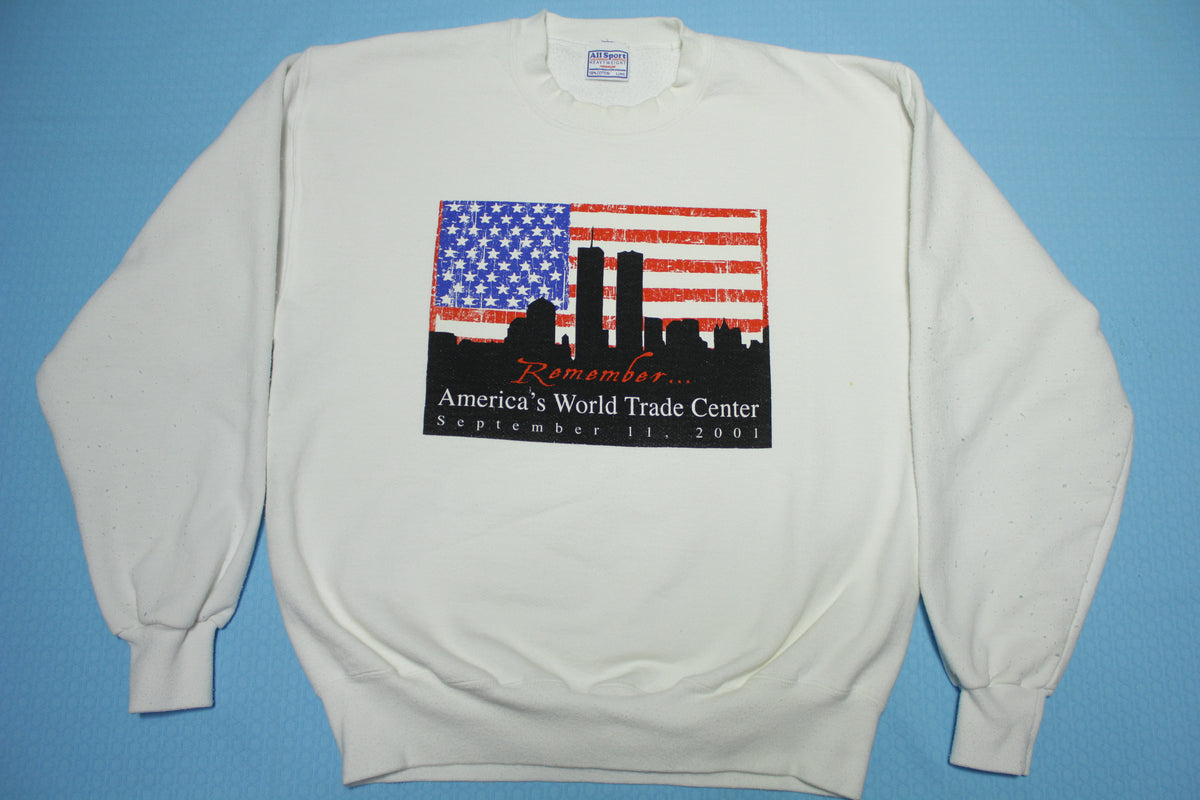 Remember World Trade Center 9/11 2001 Memorial Vintage Y2K Crewneck Sweatshirt
