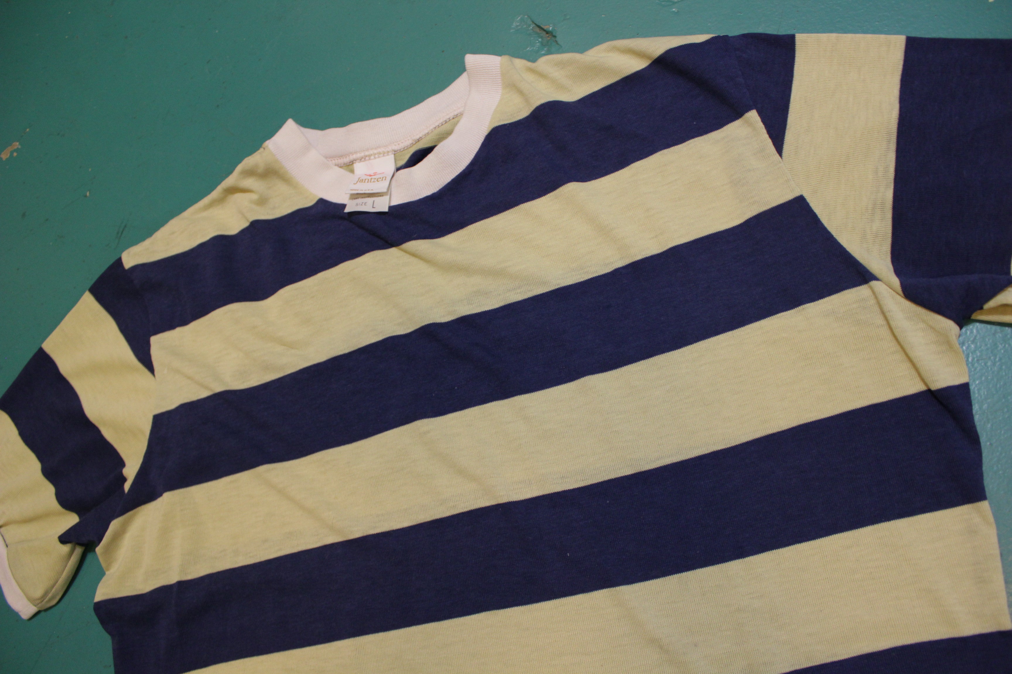 Jantzen Made In USA Vintage 70's Striped Mod T-Shirt – thefuzzyfelt