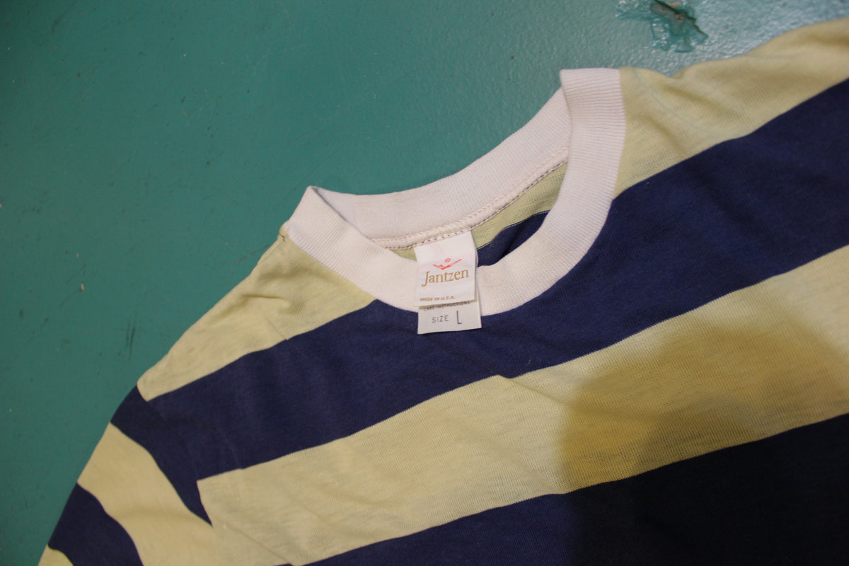 Jantzen Made In USA Vintage 70's Striped Mod T-Shirt