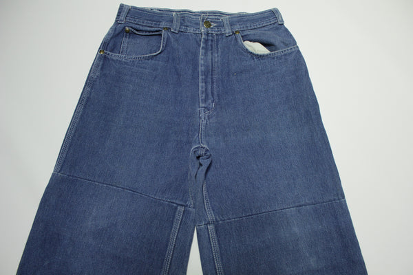 International UK Vintage 80's Custom Short Capri Style Wide Leg Blue Jeans