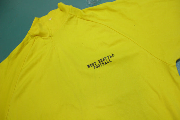 Champion 1960's Very Rare Yellow West Seattle Football Jersey Tall Collar Shirt