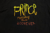 Prince Musicology Tour 2004Ever Concert Shirt With Cities on Back Vintage T-Shirt