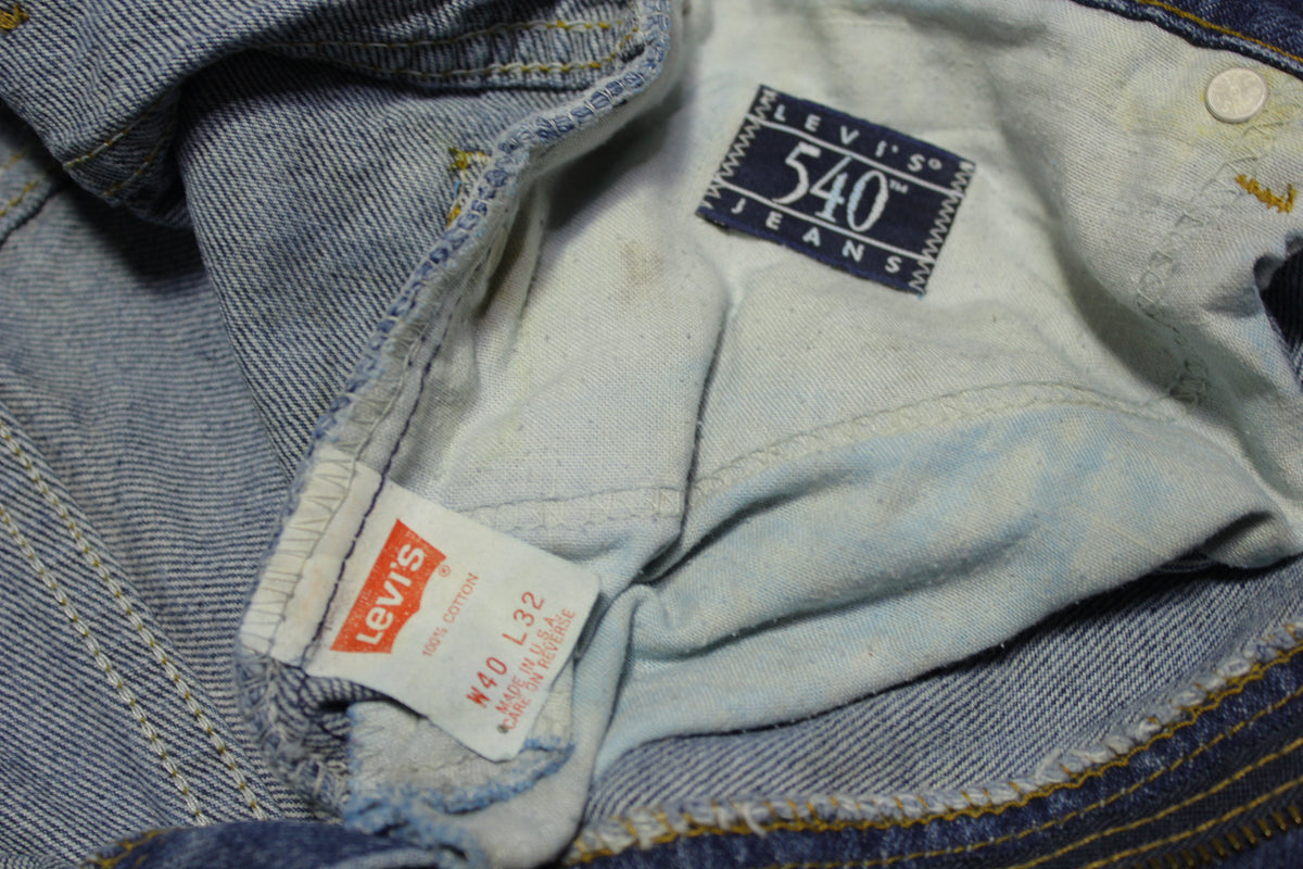 Levis 540 Vintage 80's Denim Grunge Punk Leather Tab Blue Jeans