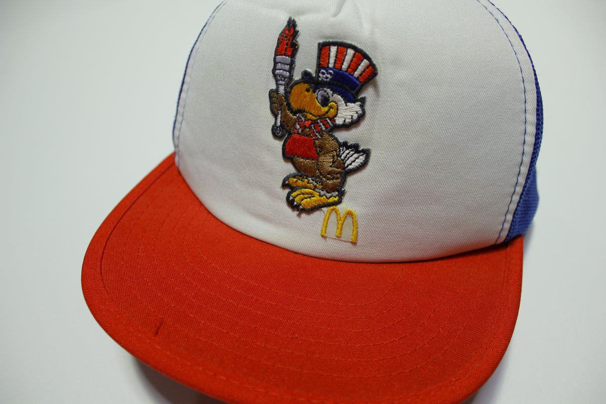 McDonalds 1984 Olympic Eagle Vintage Foam Mesh 80s Adjustable Back Snapback Hat