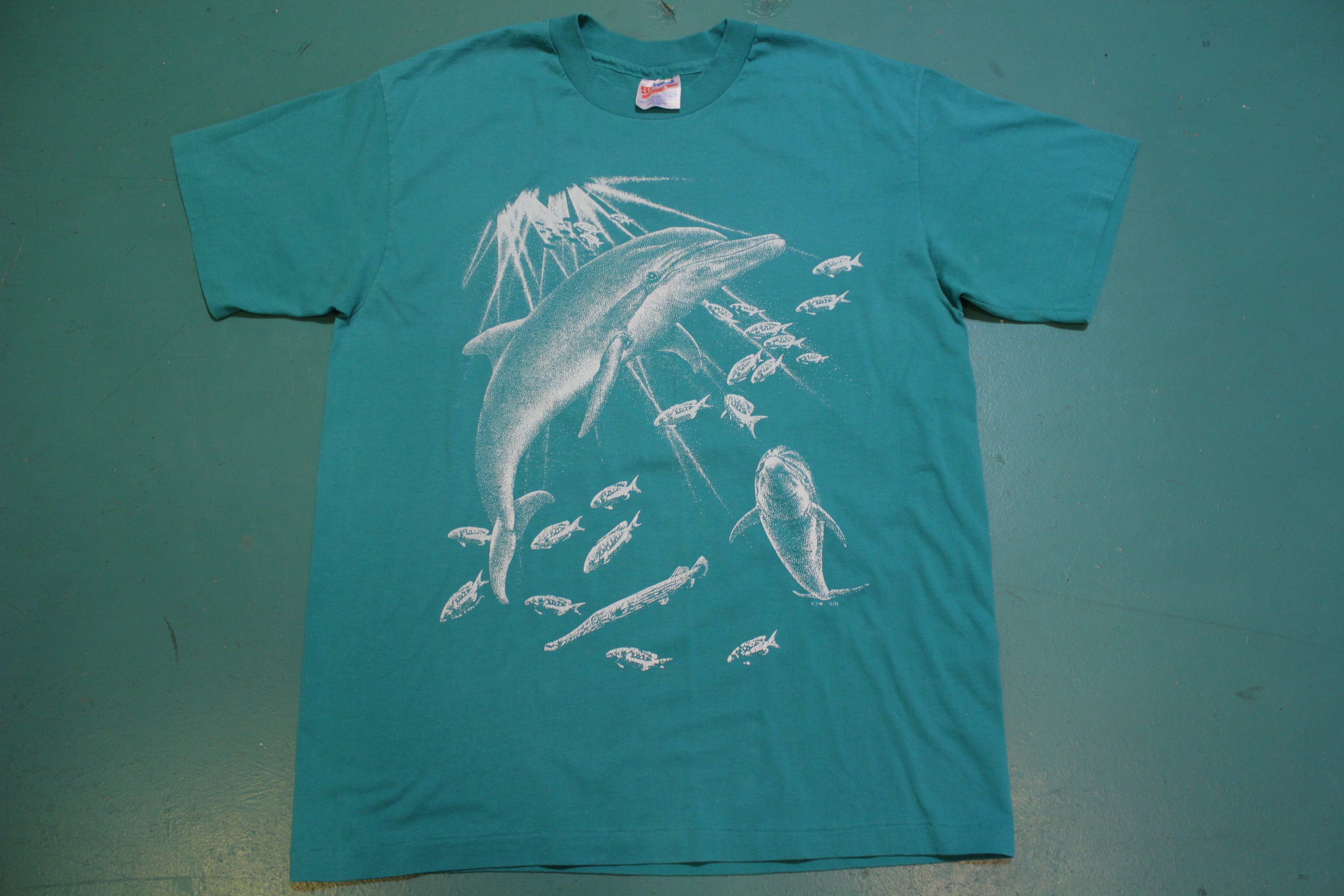 Majestic Dolphin King Fish 90's Single Stitch Green Vintage