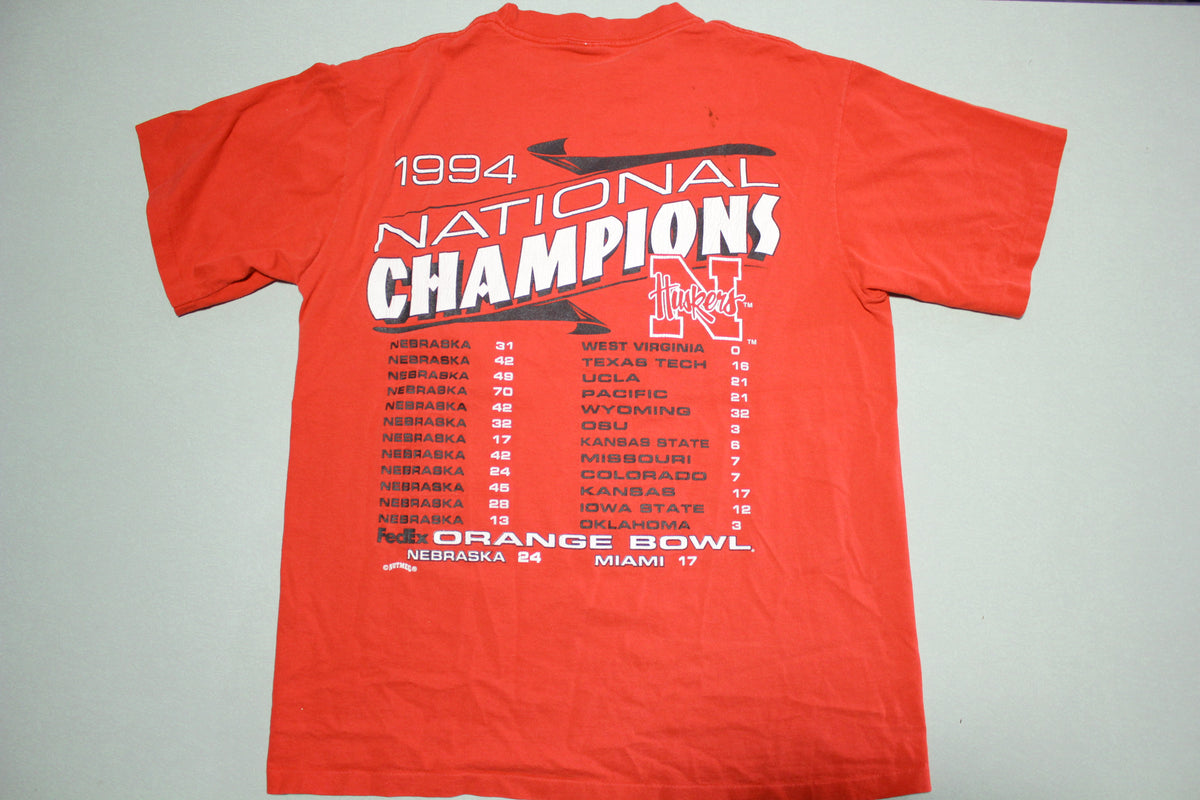 Nebraska CornHuskers Vintage 1994 Champions Nutmeg USA 90's T-Shirt