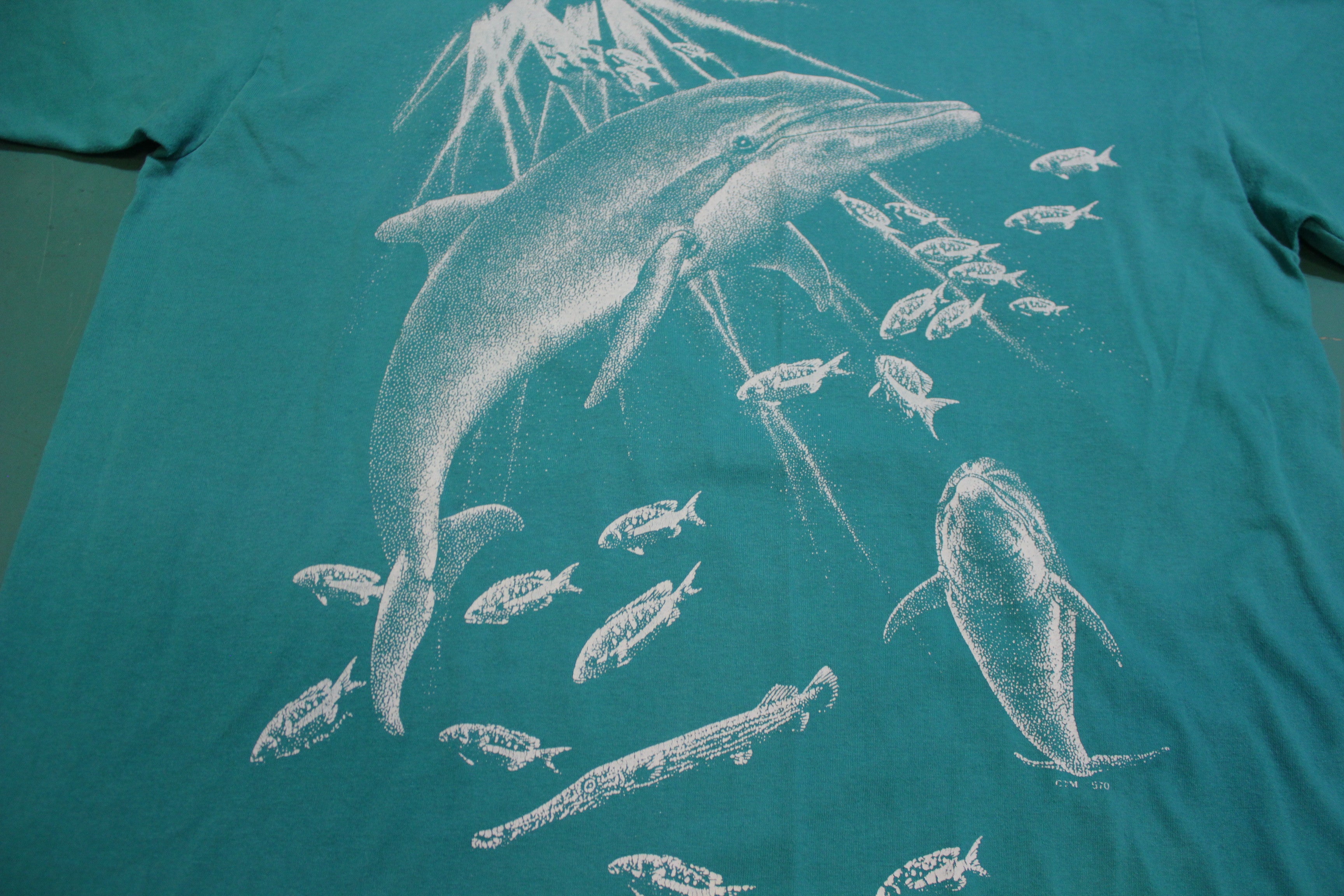 Majestic Dolphin King Fish 90's Single Stitch Green Vintage