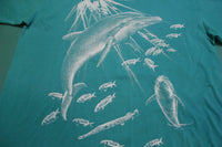 Majestic Dolphin King Fish 90's Single Stitch Green Vintage Oceanic T-Shirt