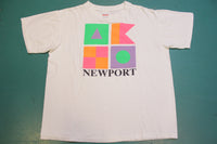 Newport Bright Block Color Eagle Point USA Single Stitch 80's Vintage T-shirt