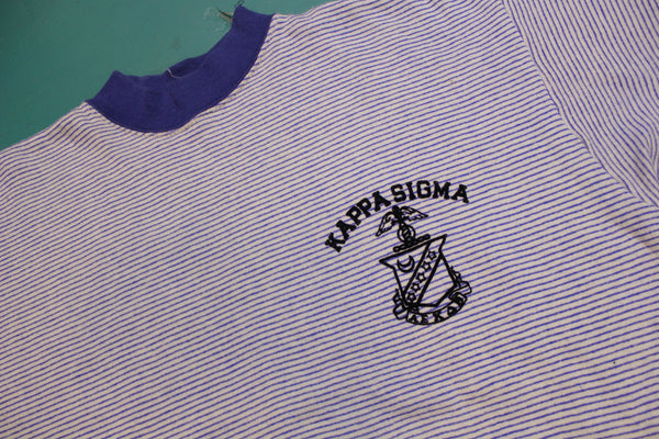 Kappa Sigma Short Sleeve Sweatshirt 70s Fraternity College Vintage T-Shirt