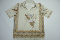 Alan Stuart Vitnage 70's Disco Floral Print Polyester Club Mega Chest Hair Shirt