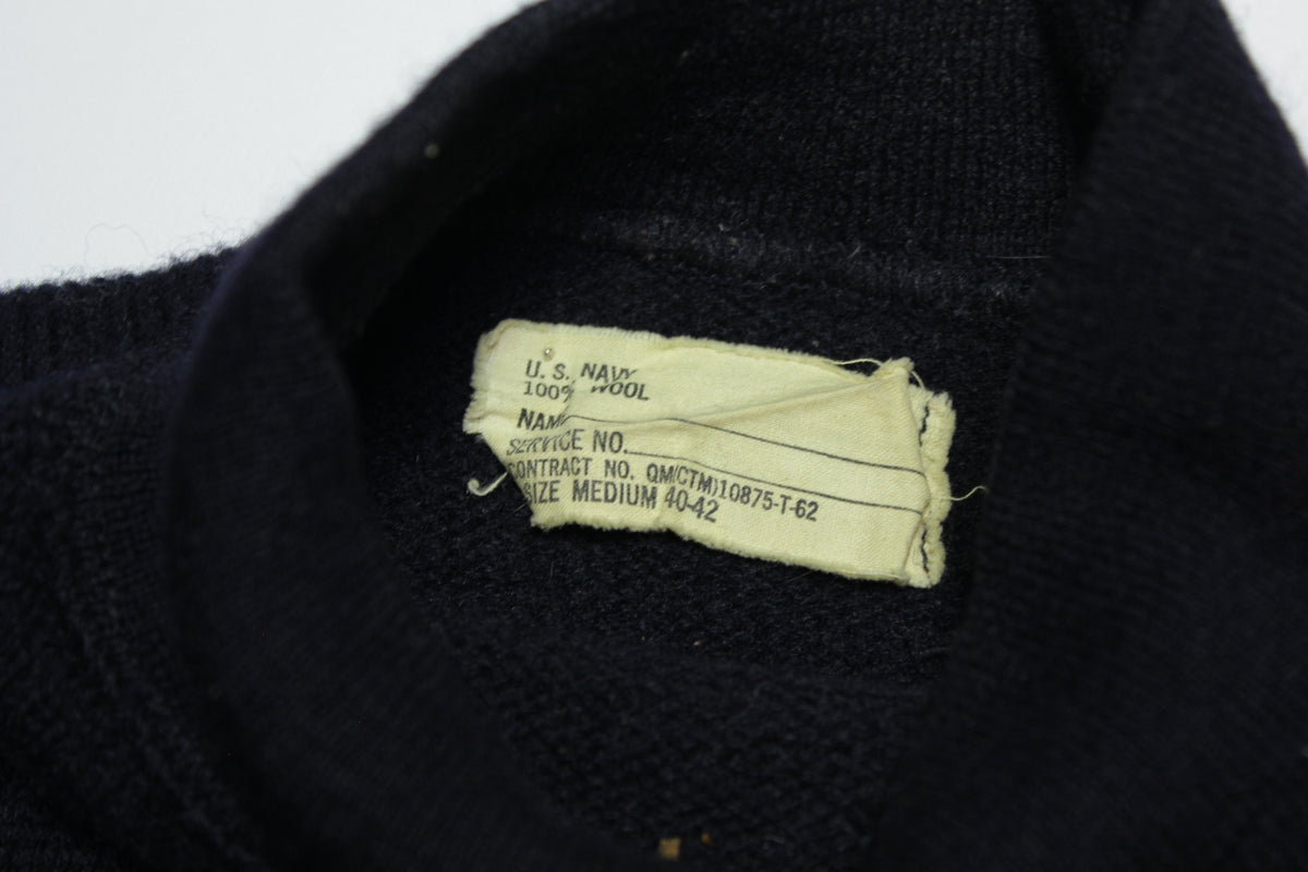 U.S. Navy 1962 Vintage 100% Wool Military Contract 60's Turtleneck Sweater